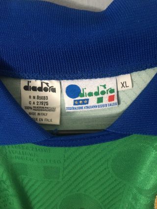 Italy 1994 Goalkeeper Goalie Football Soccer Shirt Jersey Rare Retro USA WC 5