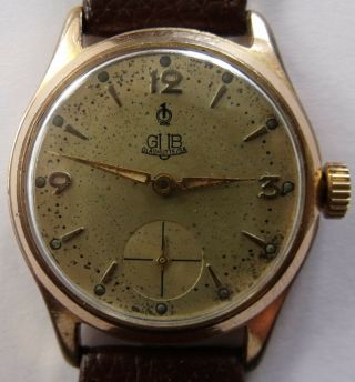 Very Rare " Gub - Glashutte " - Number - Q1 - 60.  2 - Gold Plated - Germany Wrist Watch Men,  S