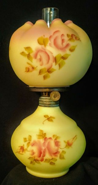 Burmese Art Glass Miniature Lamp Oil Kerosene,  Antique