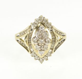 10k Diamond Marquise Cluster Fashion Cocktail Ring Size 7 Yellow Gold 81