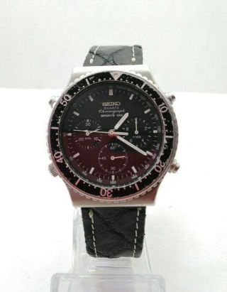 Vintage Seiko Ref.  7a26 - 7040 Quartz Chronograph Sport 100 15 J (speedmaster)