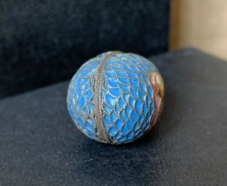 Antique 84 Silver Imperial Russian Enamel Egg Pendant 7