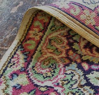VINTAGE X Large Axminster Floral Wool Rug 12x9ft French Aubusson Keshan 10