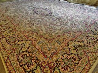 Vintage X Large Axminster Floral Wool Rug 12x9ft French Aubusson Keshan