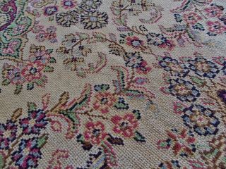 VINTAGE X Large Axminster Floral Wool Rug 12x9ft French Aubusson Keshan 4