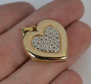 Solid 9ct Gold Ladies I Love You Heart Shaped Two Tone Locket