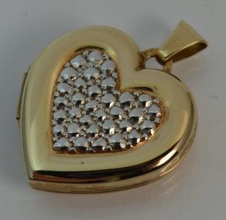 Solid 9ct Gold Ladies I Love You Heart Shaped Two Tone Locket 2
