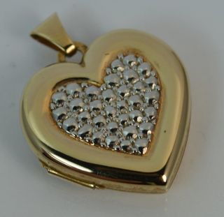 Solid 9ct Gold Ladies I Love You Heart Shaped Two Tone Locket 3