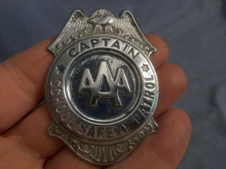Vtg 1960s Aaa School Safety Patrol Patrolman Captain Badge Pinback