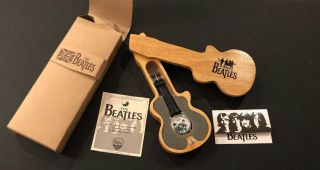 The Beatles Watch Vintage Collectible Apple With Solid Wood Guitar Case