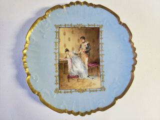 Antique Limoges Hand Painted Artist Signed Plate Set Napoleon and Josephine 2