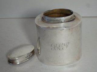 EDWARDIAN SOLID STERLING SILVER TEA CADDY - WALKER & HALL - SHEFFIELD 1905 - 86g 2