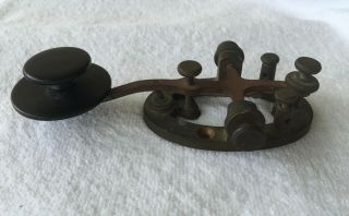 Vintage Ww1 - Ww2 Us Navy Morse Code Key Bunnell 1916 Brass & Bakelite