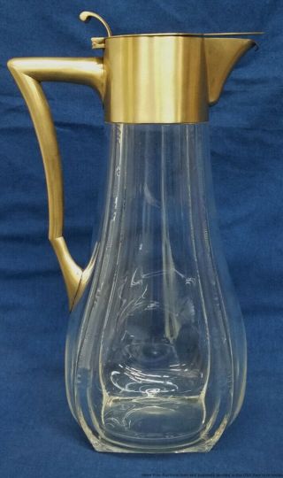 Korner Proll German 800 Silver Cut Glass Period Art Deco Vintage Pitcher
