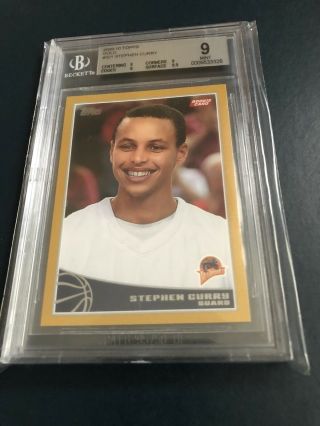 2009 - 10 Topps Gold Stephen Curry Rookie Bgs 9 /2009 Rare Hot Steph Rc Htf