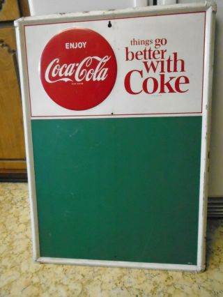 Vintage Coca Cola Restaurant Menu 28 " Embossed Metal Sign Menu Chalk Board