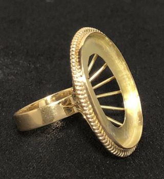 18K Solid Gold Vintage Ring Setting 7.  8 Grams NOT SCRAP 2