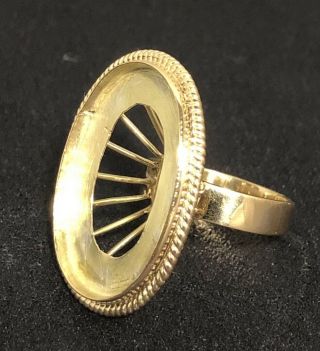 18K Solid Gold Vintage Ring Setting 7.  8 Grams NOT SCRAP 4