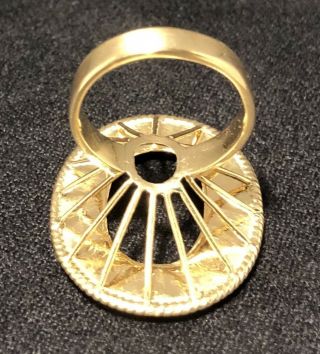 18K Solid Gold Vintage Ring Setting 7.  8 Grams NOT SCRAP 6