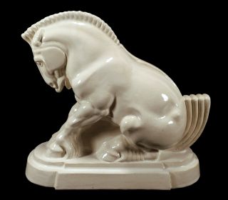 Art Deco Vintage Pottery Horse Sculpture Statue Harry Lee Gibson Listed Artist