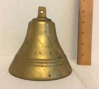 Vintage Nautical Solid Brass Bell,  Complete W/ Clapper 5 " X5 " /ship 