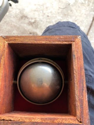 Vintage Antique Nautical Maritime Compass in Wooden Box SS 4