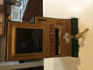 Vintage 1cent Cigarette Vending Dispenser Pen - E - Vend Milwaukee,  Wi