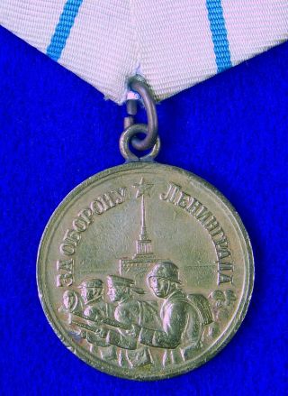 Soviet Russian Russia Ussr Ww2 Leningrad Defence Order Medal Badge