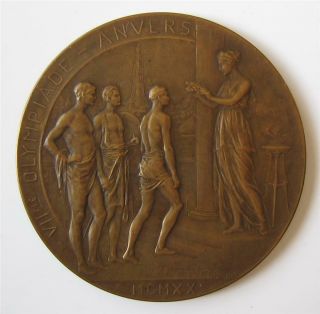 Official Olympic Participation Medal Antwerp Anvers 1920 Rare Guaranteed 2