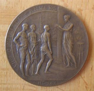 Official Olympic Participation Medal Antwerp Anvers 1920 Rare Guaranteed 4