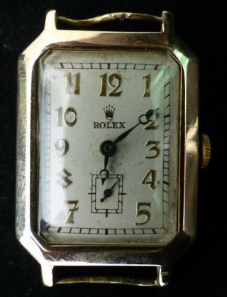 Vintage Rolex 9k Gold Wind - Up Men Watch