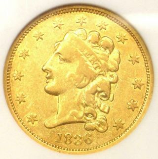 1836 Classic Gold Quarter Eagle $2.  50 - Certified Anacs Vf30 - Rare Coin