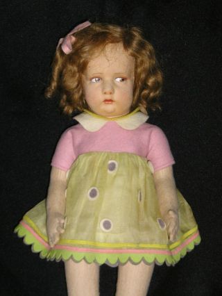 Rare Early Lenci Girl in Felt and Organdy Outfit Model 300 17 inches 5