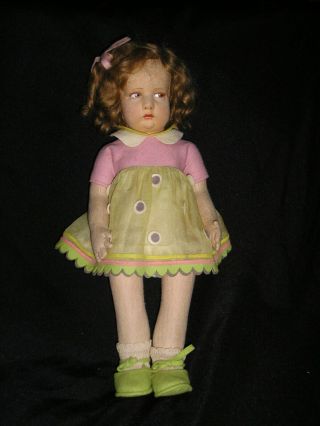 Rare Early Lenci Girl in Felt and Organdy Outfit Model 300 17 inches 7