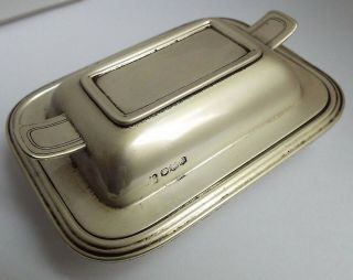 Heavy English Antique 1938 Sterling Silver Novelty Butter Dish With Liner