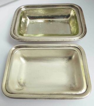 HEAVY ENGLISH ANTIQUE 1938 STERLING SILVER NOVELTY BUTTER DISH WITH LINER 8