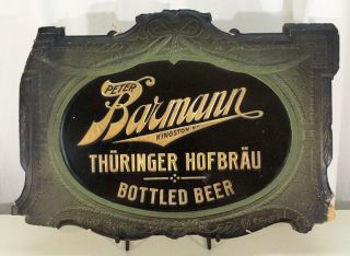 Peter Barmann Pre - Prohibition Vintage Beer Sign Kingston York Ny Pre - Pro Old