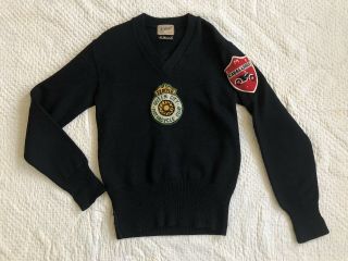 Vintage 1930s 40s Queen City Motorcycle Club Sweater Seattle Caballeros Patches 12