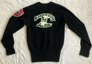 Vintage 1930s 40s Queen City Motorcycle Club Sweater Seattle Caballeros Patches