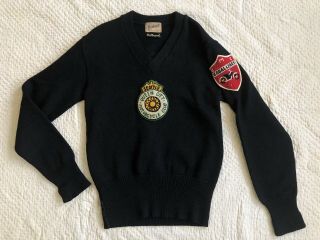 Vintage 1930s 40s Queen City Motorcycle Club Sweater Seattle Caballeros Patches 9