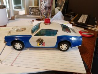 Vintage Tin highway patrol car Camaro Friction 5