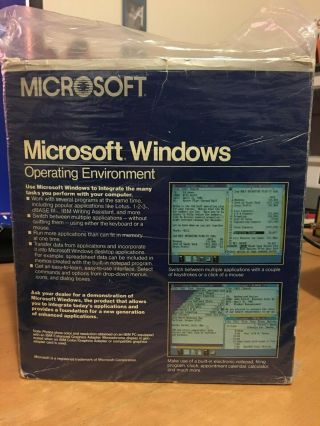 Microsoft Windows 1.  0 Vintage PART NO.  050 - 050 - 004 2