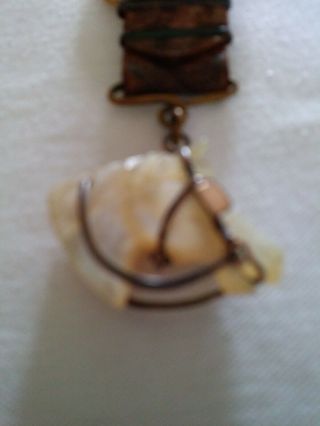 ANTIQUE HORSE HEAD WATCH FOB MOTHER OF PEARL.  GREAT DETAIL.  FROM EARLY 1900 ' S 4