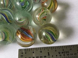 20 Vintage Handmade Swirl Marbles 2