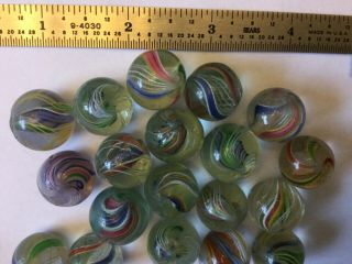 20 Vintage Handmade Swirl Marbles 5