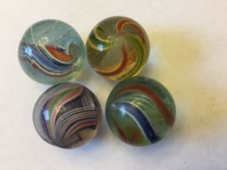 20 Vintage Handmade Swirl Marbles 8