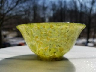 ANTIQUE HAND CARVED CHINESE SPINACH GREEN NEPHRITE JADE BOWL 4