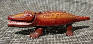Ohki Walking Alligator Crocodile Tin Litho Wind - Up Toy - 6 3/4 " -