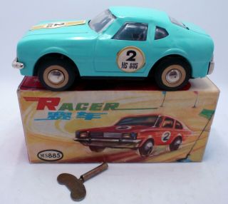Rare China Ms 885 Racer Racing Car Wind - Up Tin Toy