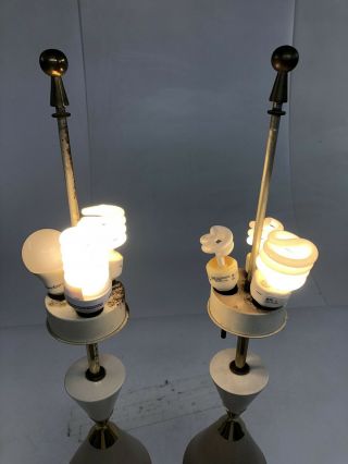 Vintage TABLE LAMP PAIR Mid Century Modern GERALD THURSTON LIGHTOLIER atomic 50s 11